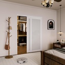 Bypass, 60" x 80" Sliding Closet Door, Double 31" Panels with Fingerprint-Resistant Frosted Glass, Water-Resistant Frame, Pre-Assembled Panels & Hardware Kit for Bedroom/Closet/Laundry