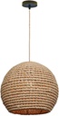 1-Light Minimalist Rattan Woven Pendant Lights Bohemian Hanging Lamp with 13.77" Farmhouse Weaving Lamp Shade for Restaurants, Cafes,Reading Room, Home Decoration E27