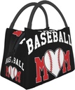 Baseball Mom Insulated Lunch Box Cooler Tote Bag Organizer Bag For Women