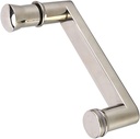 Shower Door Handle 5.7 Inch Shower Glass Door Handle for Bathroom 304 Stainless Steel Polished Chrome Finish Single-Sided Glass Door Pull Handle