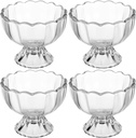 Yardwe 4pcs Glass Dessert Bowls Footed Ice Cream Cups Ice Goblets Elegant Footed Bowl for Snack Serving