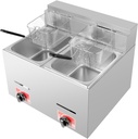 Gas Deep Fryer, 12.7QT Commercial Double Fryer with 2 Baskets and Lids, Countertop Gas Fryer, for Frying Chip, Onion Ring, Croquette, Chicken, Shrimp, Home, Kitchen, Restaurant