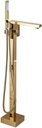 Contemporary Golden Freestanding Bathtub Faucet with Hot and Cold Water Single Handle Bath Shower Mixer Floor Mounted Taps with Handheld Shower