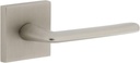 Viaggio QADBRZ_PSG_238_RH Quadrato Right Handed Solid Brass Passage Door Lever Set with Brezza Lever and Quadrato Linen Backplate - 2-3/8" Backset - Satin Nickel