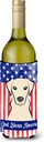 Caroline's Treasures BB2152LITERK American Flag and Yellow Labrador Wine Bottle Hugger Bottle Cooler Sleeve Hugger Machine Washable Collapsible Insulator Beverage Insulated Holder