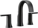 Moen Doux Matte Black Two-Handle 8-Inch Widespread Lever Handle Bathroom Faucet Trim Kit, Valve Required, TS6925BL