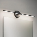Modern Bathroom Vanity Light Bar 28inch 5000K Black LED Vanity Lighting Fixture Hardwired Bathroom Sconce 360° Rotate