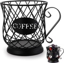 WDDT Coffee Pod Holder, Coffee Capsule Basket, Multiple Capsule Holder, Black Iron Storage Basket
