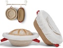 Cotton Rope Banneton Bread Proofing Basket Set, Oval & Round Sourdough Proofing Baskets with Liners and Cloth Covers, Sourdough Bread Baking Supplies for Artisan Bread and Sourdough Baking
