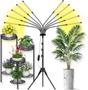 Grow Lights for Indoor Plants 10 Heads 500 LEDs, Full Spectrum Grow Light for Indoor Growing with Tripod Stand, Auto On/Off Timing 4/8/12H, Plant Grow Lights Indoor (Full Spectrum)
