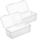 2pcs Medium Bread Storage Box Transparent Airtight Toast Container Organizer for Kitchen Condiments Snacks Food and More