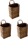Alipis 3pcs Wooden Wall Flower Basket Rattan Hanging Basket Hanging Wicker Sundries Wicker Flower Wall Vegetable To Weave Small