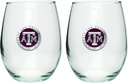 Heritage Pewter Texas A&M Stemless Glass Goblets – Set of 2 | 15 OZ Goblet Wine Glasses | Expertly Crafted Pewter Glass