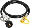 F271803 6ft Propane Hose with Regulator Fit for Big Buddy Outdoor Heater Gas Grill Connectors,3/8 inch Female Quick Connect x QCC1 Propane Tank Connection