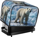 2 Slice Toaster Cover with Pocket Universal Size Toasters Dusts Covers Polar Bear Ice Bread Machine Cover & Protection Bread Machine Protector Small Kitchen Appliance Covers