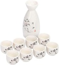 Japanese Style Ceramic Sake Set Hand Painted Sake Cups Set Porcelain Wine Glasses Pottery Winepots A42
