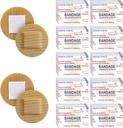 Funtery 200 Pcs 1 Inch Adhesive Spot Bandage Round Fabric Adhesive Circular Small Face Bandages with Non Stick Pad Latex Free for Skin Wound Care