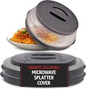 HOVER COVER High Power Magnetic Microwave Splatter Cover with Strongest Magnetic Grip, Collapsible 12-Inch BPA-Free Food Lid, Vented Plate Guard, Dishwasher Safe Space-Saving Storage - Gray 2 - Pack