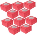 FELTECHELECTR Individual Cupcake Boxes Wedding Favor Muffin Boxes for Birthday Shower