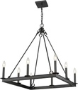 Z-Lite 8 Light Chandelier 482S-8-26MB, Black, 8 Light, 26" Square