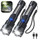 Cinlinso Flashlight High Lumens Rechargeable 2 Pack, 990000 Lumen Super Bright Led Flashlights with 7 Light Modes, IPX6 Waterproof, Powerful Handheld Flash Light for Camping Home Emergencies