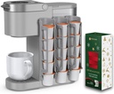STORAGENIE Coffee Pod Holder Side Mount K Cup Pods Dispenser compatible with Single Serve Coffee Makers, Perfect for Small Counters, Holiday Version(3 Pack/For 15 K-Cups, GREY)