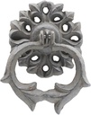 Door Handle Classic Design Door Knocker, Outdoor Vintage Gate Knockers for Front Door, Solid Casting Iron Flowers Pull Ring Handle