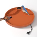 Heated Bird Bath, 75W Thermostatically Controlled Birdbath Heater with 2 Food Trough, Heated Bird Feeder for Winter Outdoor Patio Lawn & Garden Decoration, with Mounting Hardware