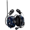 3M PELTOR WS LiteCom PRO III Headset, Hard Hat Attached, Professional Grade Durability, Wireless Two-Way Communication Radio, Bluetooth, Boom Microphone, Navy Blue, MT73H7P3E4D10