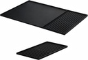 Silicone Coffee Mat, 24''x16' with Removable Dry Drying Pad - Fits Coffee Maker and Kitchen Station Mat Accessories, Under Dish Handle; black