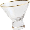 1pc Crystal Glass Ice Container Gold Rimmed Breakfast Dessert Cocktail Elegant Salad Mousse Cup