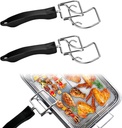 2 Pack Air Fryer Tongs Oven Rack Puller Air Fryer Convection Toaster Oven Tray Extractor Grills Extractor Pan Gripper, Grills Clip, Scald Resistant Clip