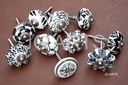 Set of 30 Assorted Vintage Black and White Hand Painted Ceramic Pumpkin and Round Knobs Cabinet Drawer Handles Pulls (30)
