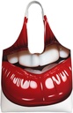 Cute Graphic Red Lips Canvas Tote Bag Reusable Grocery Bags Shopping Bags Large Canvas Bags with Handles