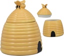 Ebros Rustic Wildlife Busy Honey Bumblebee Bee Hive Beehive Ceramic Cookie Jar 8"Tall Collectible Kitchen Hosting Dining Accessory Woodlands Forest Bears Bees Cookies Jars Decorative Figurine
