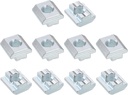 uxcell T Nuts, 15pcs - Nickel Plated Carbon Steel T Slot Bolts, 4545 Series M10 Hammer Head Fastener, Sliding T Nuts for Aluminum Extrusion Profile (Silver)