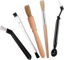 2set Powder Dusting Cleaning Brush Professional Coffee Machine Washing Brush Wood Handle Comfortable Grip Household Supplies