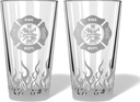 Firefighter gifts for men - Firefighter Chief Fireman Fire Fighter Gift Growler Pint Glass Thin Red Line Chief Captain Promotion Retirement Gifts (Maltese Cross, Double Pint Gift Box)
