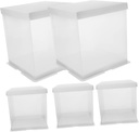 OUNONA 5pcs Box Clear Cake Box Transparent Bakery Packaging for Weddings Birthdays and Celebrations Lightweight Easy to Transport for Cakes and Desserts