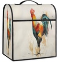 6-8 Quart Kitchen Aid Cover Beautiful Watercolor Rooster Stand Mixer Cover Dust Cover Of Mixer Washable Kitchen Appliance Covers Food Processor Cover with Top Handle Kitchen Aid Mixer Cover Compatible