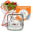 Portion Perfection Bariatric Must Haves / 3 Pk Bariatric Meal Prep Containers Reusable Glass Portion Control Container | Gastric Sleeve Must Haves | Bari Preppers