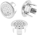 3 Pack Bathroom Sink Overflow Trim Ring, Electroplating Chrome Overflow Drain Cover Round Basin Cover, Vanity Sink Overflow Cap Small Sink Insert, Plastic Mesh Hole Trim Ring for Kitchen