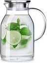 68OZ Glass Pitcher with Lid and Spout - High Heat Resistance Pitcher for Hot/Cold Water & Iced Tea (2.0L)