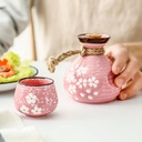 Japan Cherry Blossoms Ceramics Liquor Cup Retro Sake Cup Household Wine Set Sake Set