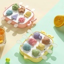 Pack of Cute Cartoon Animals & Fruits Ice Cream Molds with Sticks Silicone Ice Cube Tray Homemade Ice Pop Maker for Kids Family Summer