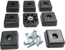 8 Large Square Rubber Feet Foot Bumpers w/Stainless Screws - .590 H X 1.500 W - Made in USA - Heavy Duty, Non Marking for Furniture, Tables, Chairs, Desks, Benches, Sofas, Chests, & Other Items.