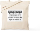 CafePress TEACHER QUOTE Tote Bag Reusable Natural Beige Canvas Shopping Bag