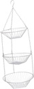 PRETYZOOM 3-Tier Wire Hanging Basket Stainless Steel Fruit Display Bowl Versatile Vegetable Storage Rack for Kitchen Detachable Design for Home Decor and Organizing Produce