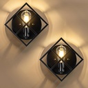 Farmhouse Wall Sconce with Black Finish,Set of 2 Rustic Wall Sconces Indoor Wall Light Fixtures 11.3in for Stairway, Living Room, Bedroom, Bathroom (1 Light,E26 Base, No Bulbs)