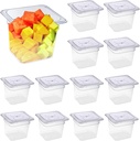 8 Packs Plastic Food Pan with Lids Clear Food Storage Containers 1/6 Size 6 Inch Deep Restaurant Commercial Hotel Pans Stackable Polycarbonate Pan for Vegetables Fruits Beans Corns